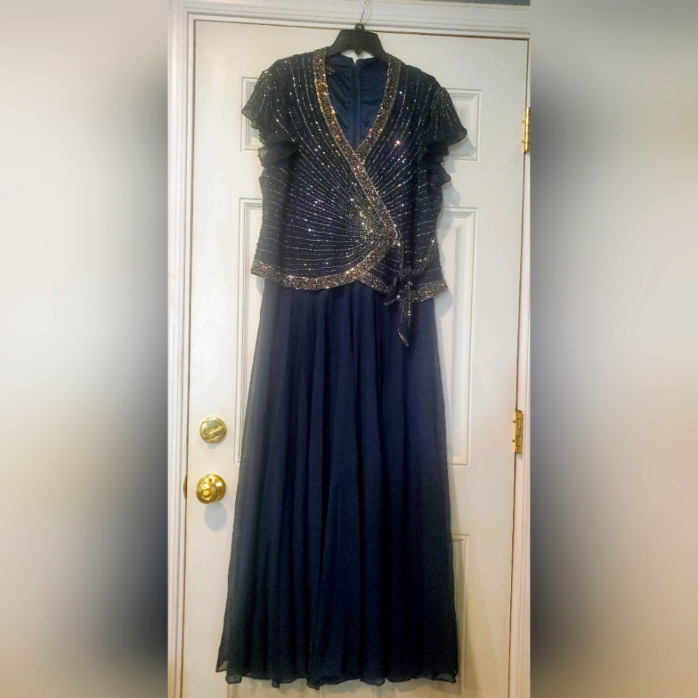 Navy Blue evening gown - WORN ONCE!